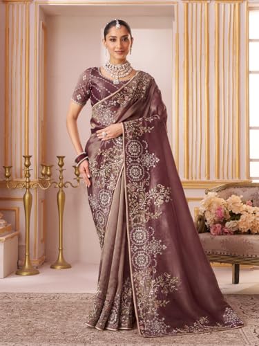 Laxmipati Chakor Purple Silk Saree with Floral Embroidery_N-2900