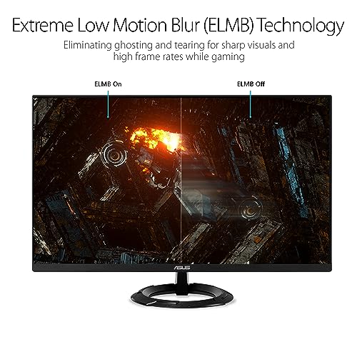 ASUS 27" 1080P Gaming Monitor (VZ279QG1R) - Full HD, IPS, 75Hz, 1ms, Extreme Low Motion Blur, FreeSync, Eye Care, DisplayPort, HDMI, Tilt Adjustable, Ultra-Slim, Black