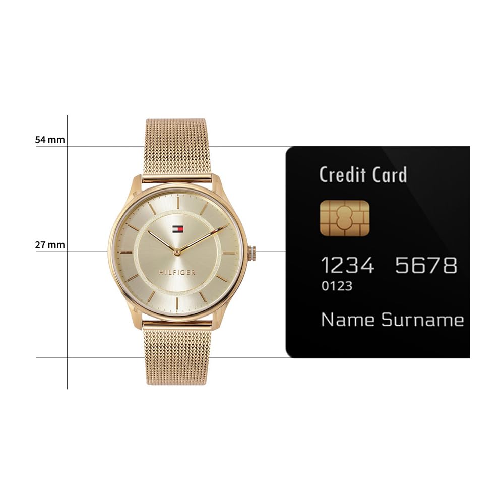 Tommy Hilfiger Quartz Blue Dial Two Toned Stainless Steel Strap Analog Watch for Women