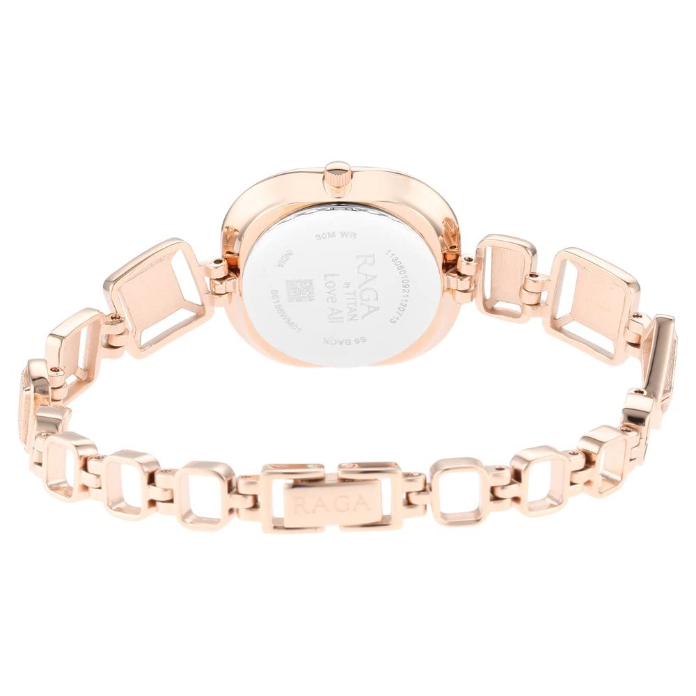 Titan Raga Love All Rose Gold Dial Women Watch with Metal Strap-NS95156WM01