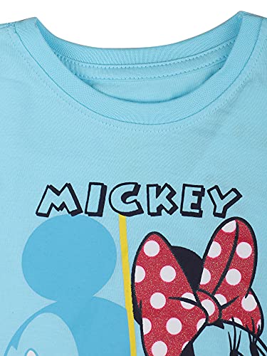 BODYCARE Kids Infantwear Girls Sky Blue Minnie & Friends Printed T-Shirts & Shorts Sets