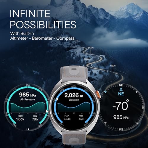 Titan Celestor 2.0 Smartwatch with 1.43" inch AMOLED Display, Dual Band GPS, ABC, Offline Maps, 5 ATM, Training Load & Readiness, Running Courses, Offline Music, TitanQ, Hybrid Strap - Star Dust