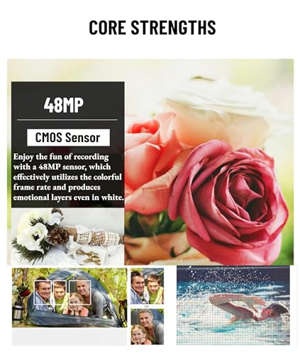 Ubervia Point & Shoot Digital Cameras - Inch | 4K Digital 128 GB Camera 48Mp Vlogging Camera With 27 Inch Lcd Screen 8X Digital Zoom Compact Video Recorder Mini Portable Camera For Kids Beginners Silv