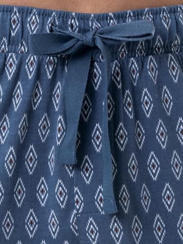 Wrangler Men's Jersey Top and Micro-sanded Pants Pajama Sleep Set, White/Blue, Large