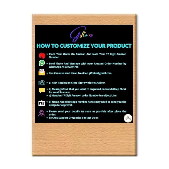 Giftairs Birthday Personalized Laser Engraved Wooden Photo Frame For Best Friends (4X5 Inchrectangular, Wall Mount)