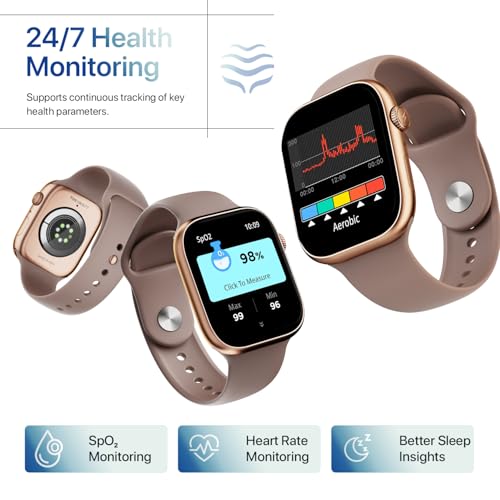 Fire-Boltt Ninja X Ring Smart Watch with 1.96” Large Display, Bluetooth Calling, Wireless Charging, AI Voice Assistant, 500+ Watch Faces, Health Suite, Smart Watch for Man & Woman – Pink S