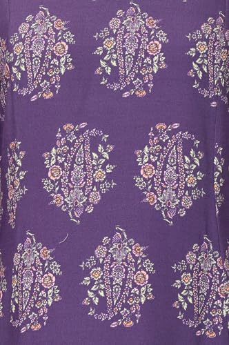 W for Woman Purple Floral Printed Rayon A-Line Kurta with Pants Co-ord Set - (WS14519K-128181-XS)