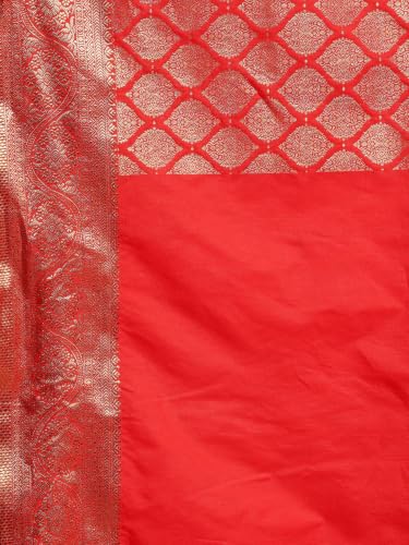 Meena Bazaar Art Silk Saree For Women |RED Colour