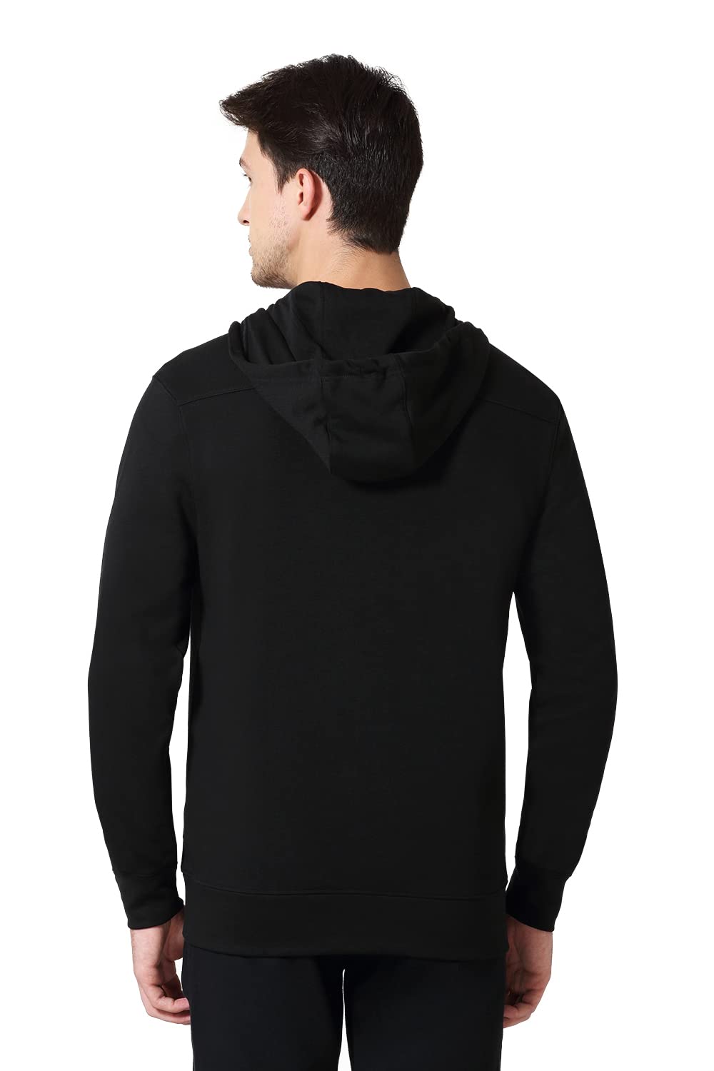 Van Heusen Men Athleisure Smart Tech Hoodie - Easy Stain Release, Anti Stat, Ultra Soft_80004_Black_M