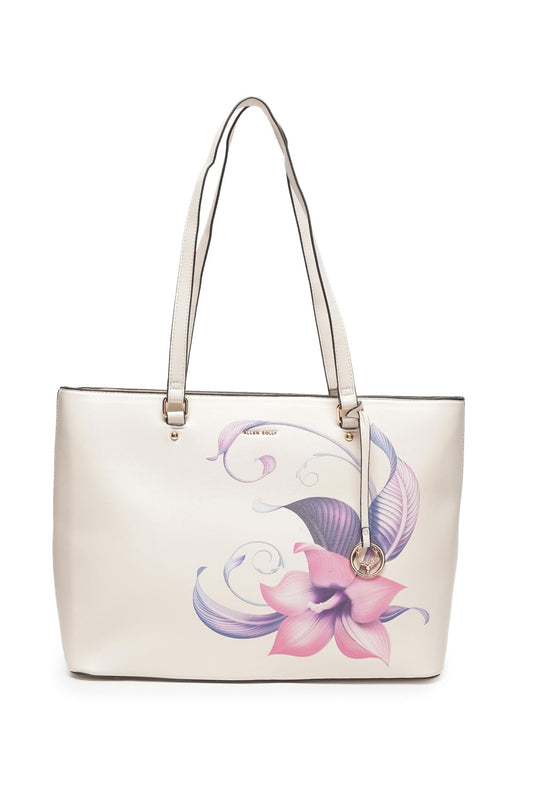Women Cream Formal Handbag