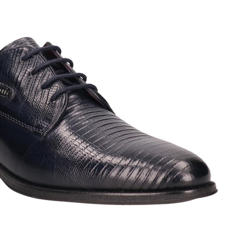 Bugatti Zavinio Dark Blue Leather Mens Derby Shoes - UK 12