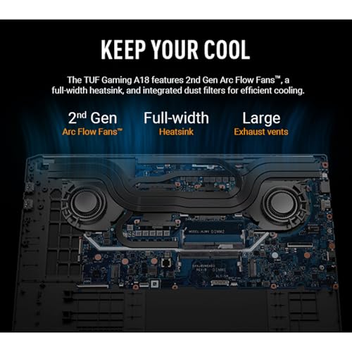 ASUS TUF A18 Gaming Laptop - AMD Ryzen 7 260 Beat i9-13905H - NVIDIA RTX 5060-64GB RAM -4TB SSD -18" WUXGA Display - RGB Backlit Keyboard -Thunderbolt 4 - FHD Camera -Gamer Creative Videao Editing