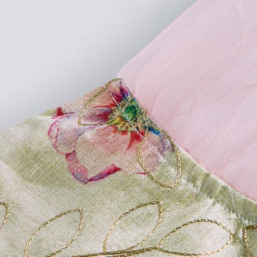 Hopscotch Girls Asymmetrical Yellow 2-Pc Ruffle Embellished Lehenga Choli Set For Ages (5-6 Years)