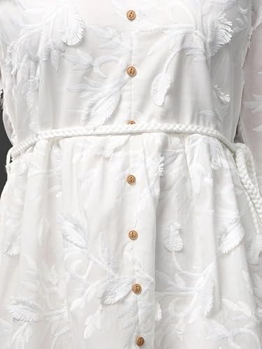 Kazo Regent Mini Dress with Belt (White_XL)