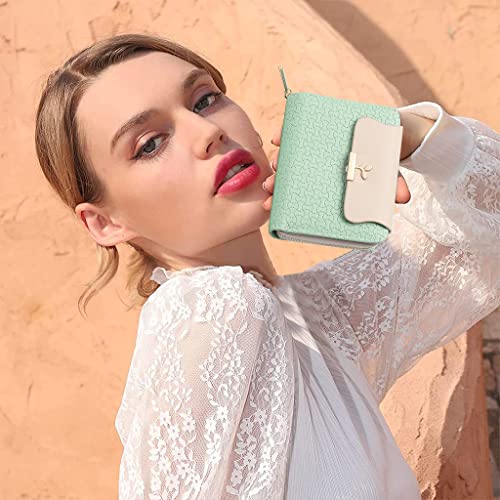 PALAY Small Wallet for Women PU Leather Bifold Zipper Card Coin Purse