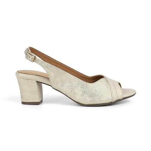 tresmode FLAR Cream Women's Dress Block Heel Sandals in Size 8 UK / 41 EU