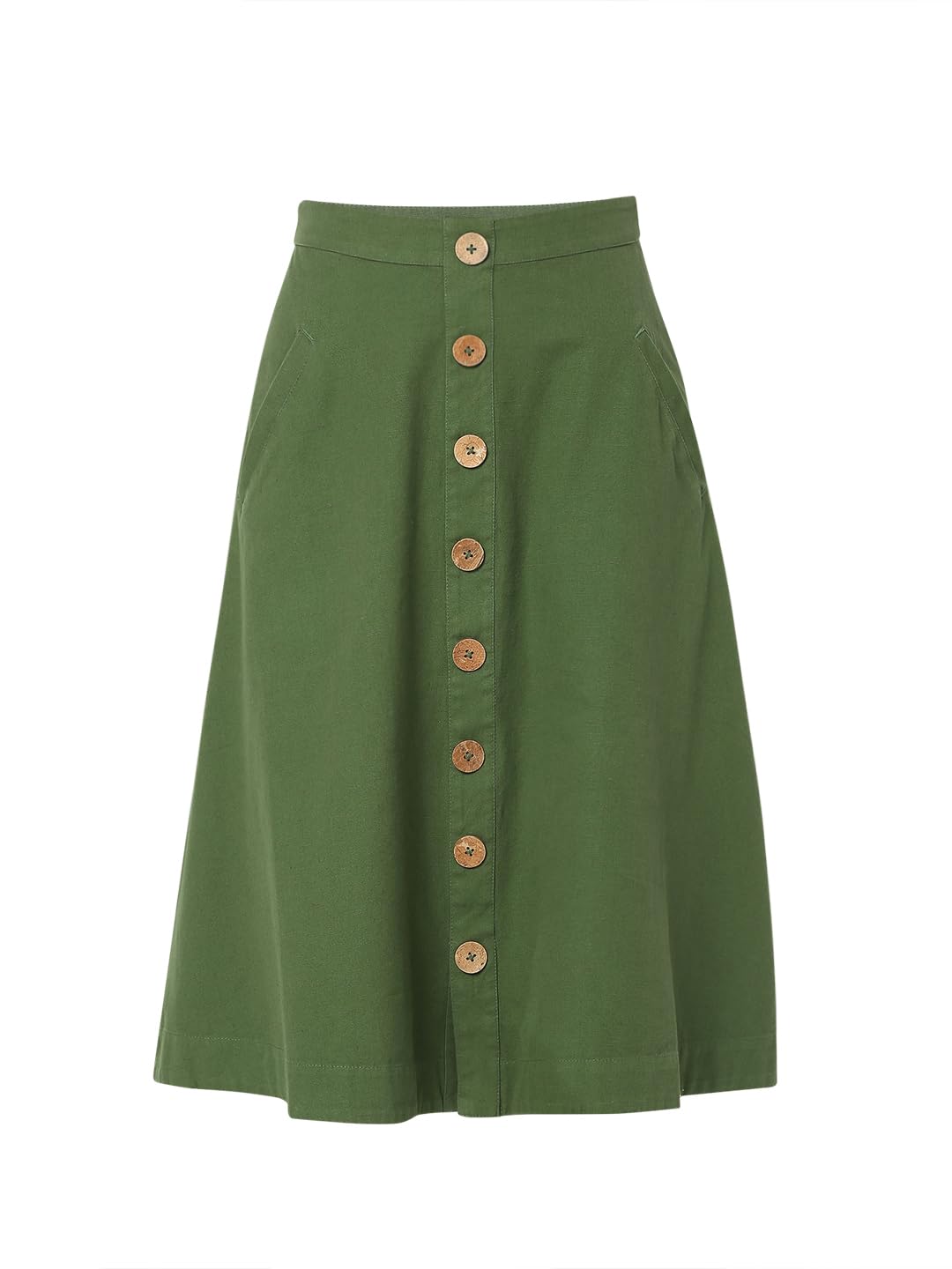 Vero Moda Cotton Blend Western Skirt Green