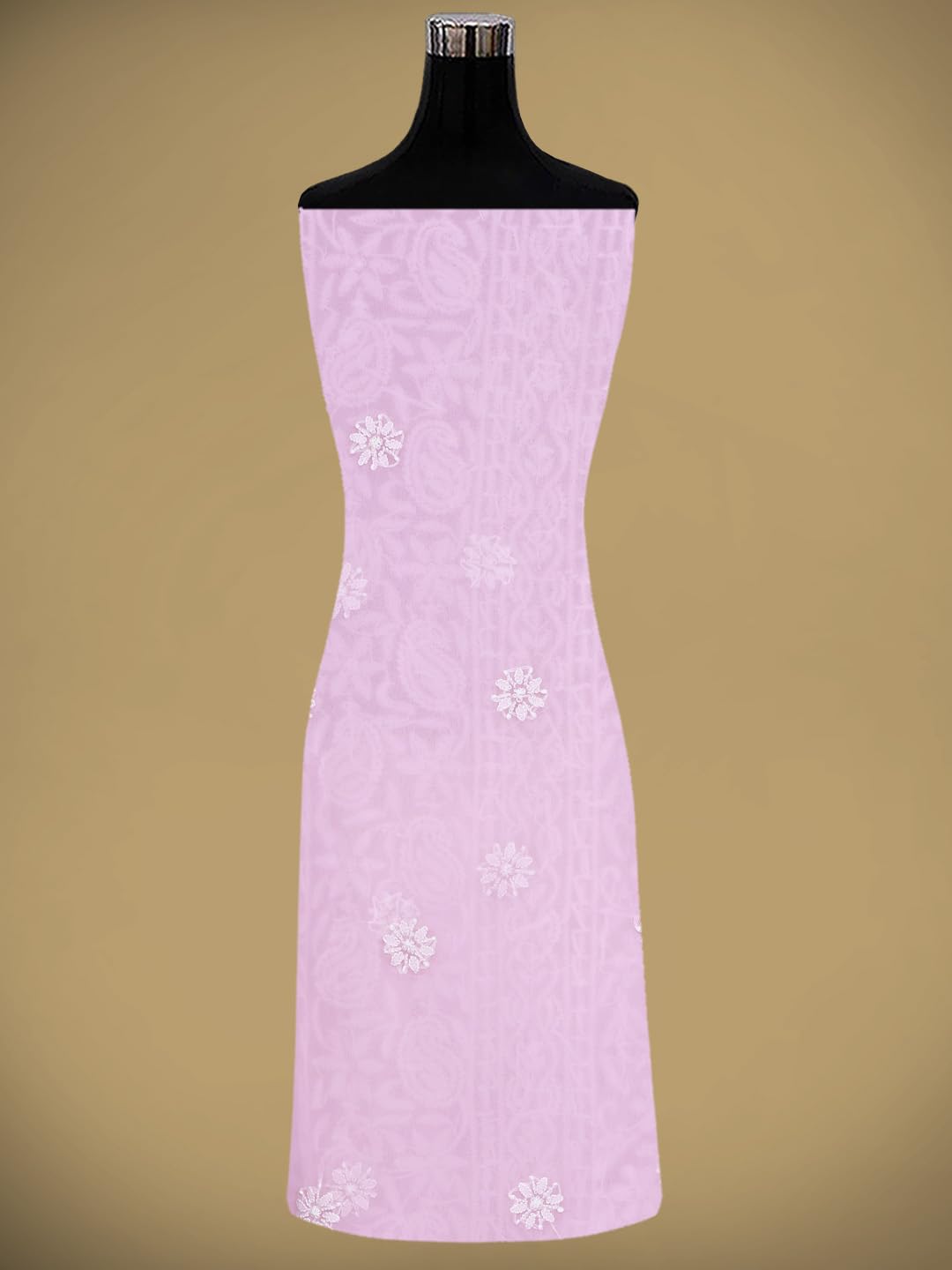 Ada Hand Embroidered Lucknowi Chikankari Unstitched Georgette Dress Material Suit Piece with Dupatta for Women 01A873528 Pink