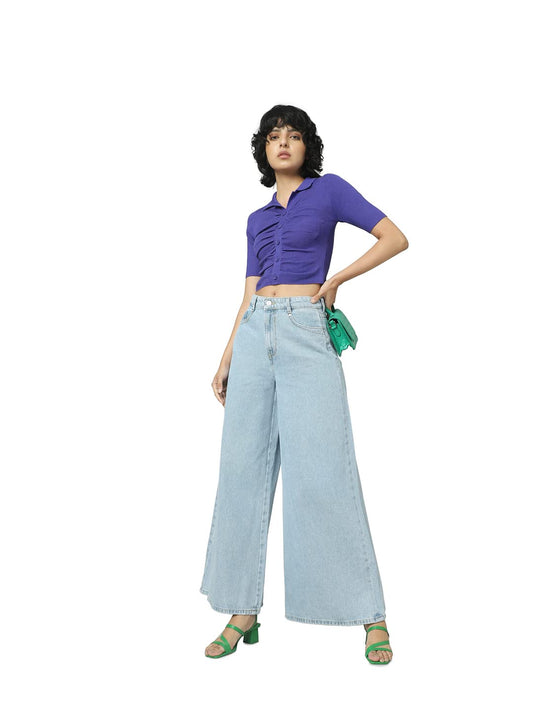 ONLY Wide Leg Jeans(141022701_Light Blue Denim_29/32)