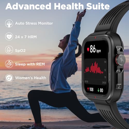 Fastrack Active Rugged Smartwatch with 1.83" UltraVU HD Display|SingleSync BT Calling|Functional Crown|100+ Sports Modes|AI Coach|Auto Multisport Recognition|AI Voice Assistant|24x7 Health Suite|IP68