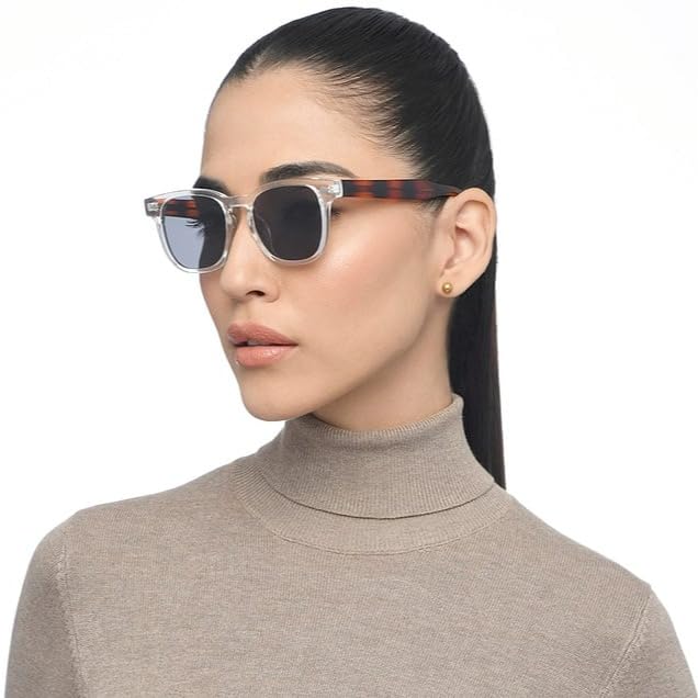 VINCENT CHASE EYEWEAR | Transparent Grey Full Rim Square|Classics|Branded Latest And Stylish Sunglasses | Polarized And 100% Uv Protected | Men & Women | Medium | Vc S16752