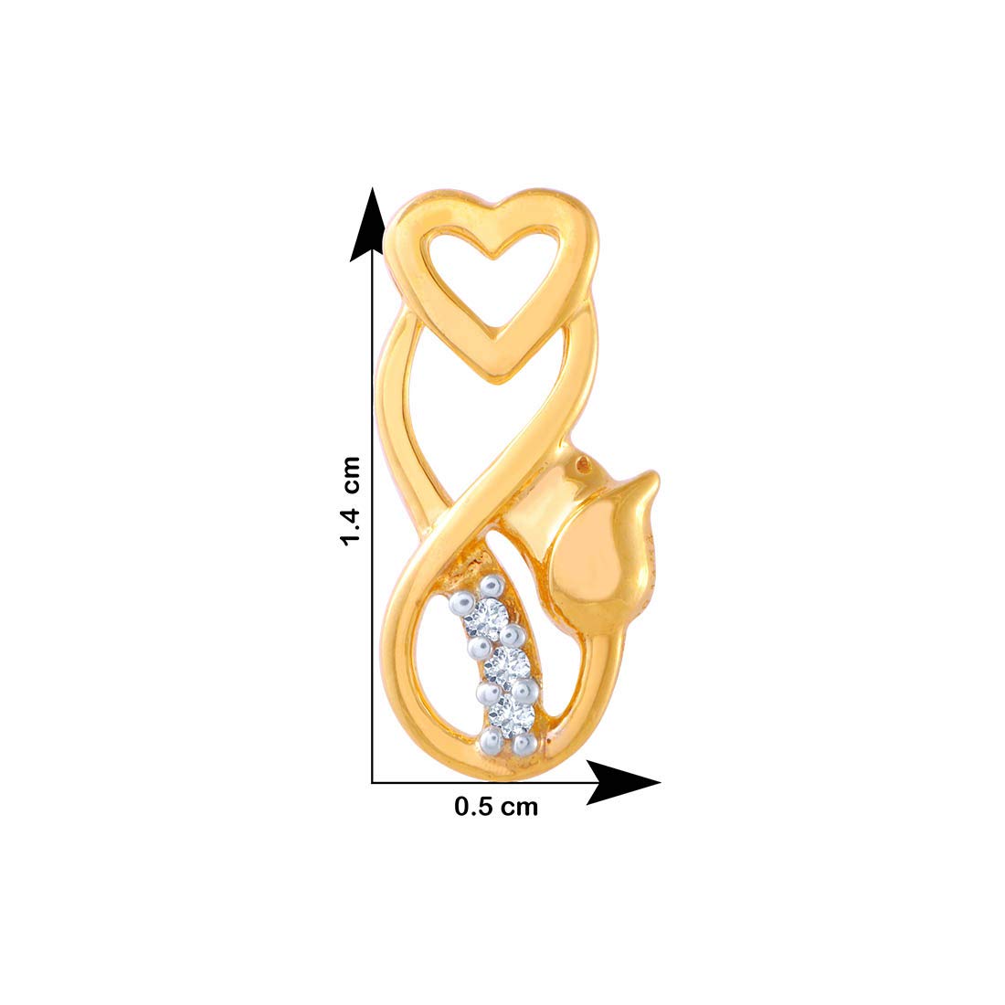 P.C. Chandra Jewellers 14k (585) Yellow Gold and American Diamond Stud Earrings for Women