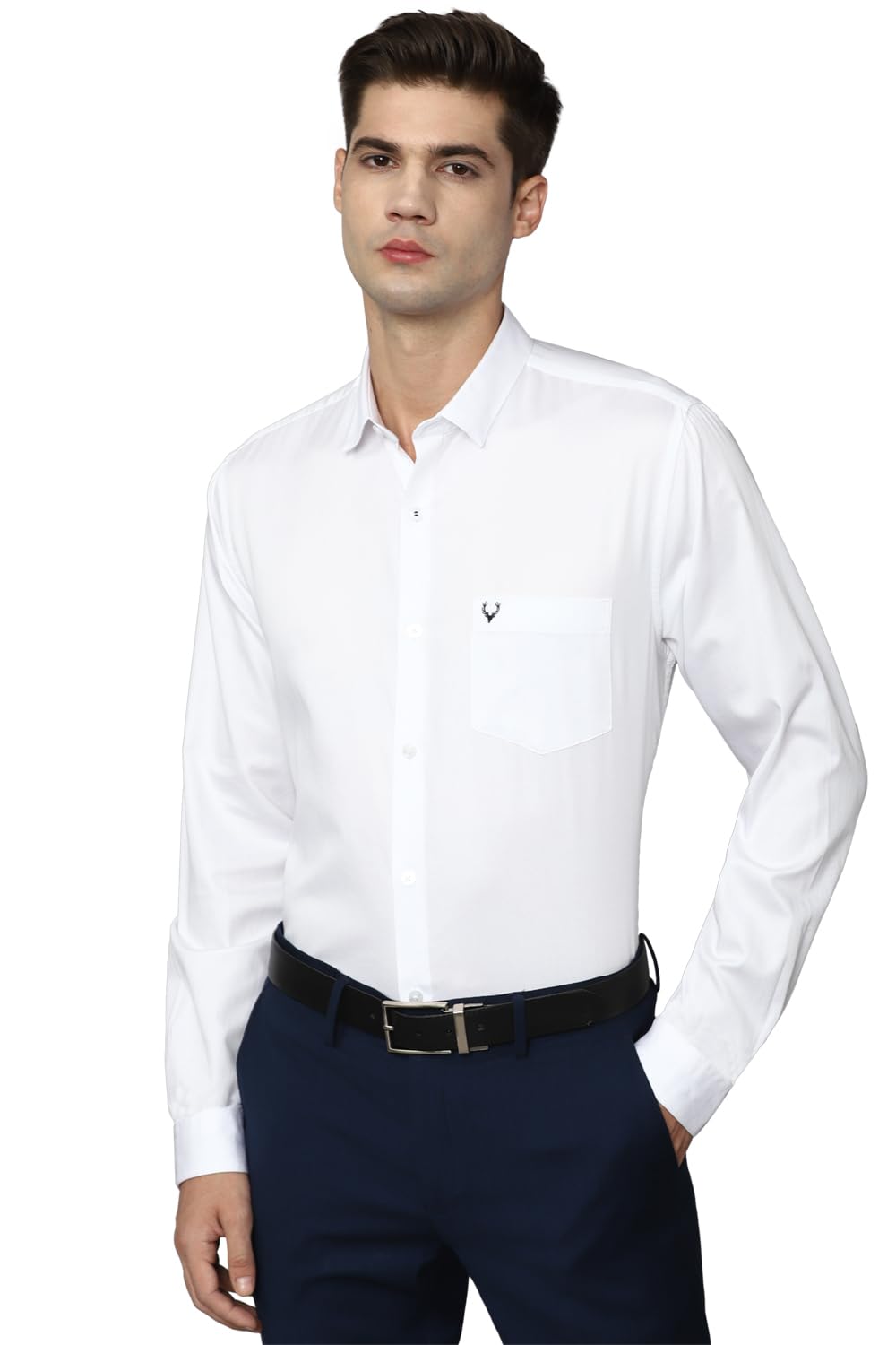 Allen Solly Men's Cotton Solid Regular Fit Shirt (Assfqspfj58709_White 42)