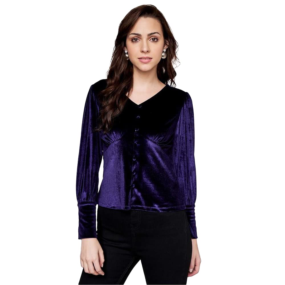 AND Women's Slim Fit Tunic Shirt (FW22AS155TVEL_Purple M)