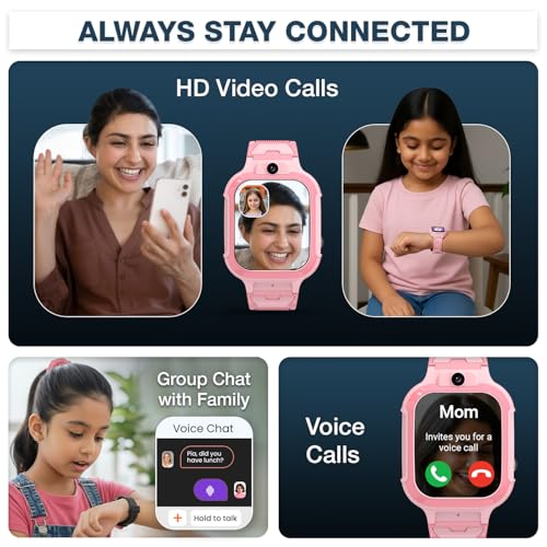 sekyo Carepal Pro (Smartchoice) Kids Smart Watch for Boys Girls | 4G Sim, Video Calling, Live GPS Tracker |App Control, Habit Coach, Pedometer, Safe Zone Alert, SOS, Family Chat | SmartWatch for Kids