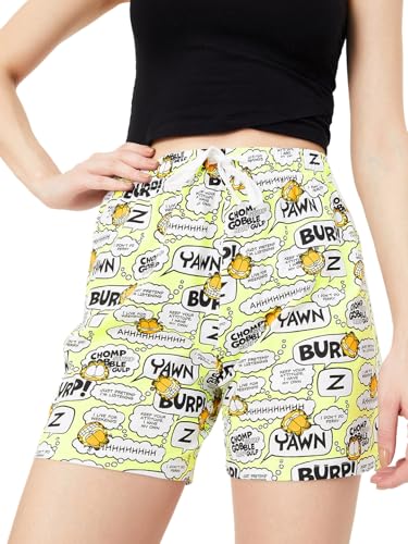 Max Women Garfield Printed Shorts (SU24CLD14LIME)_S