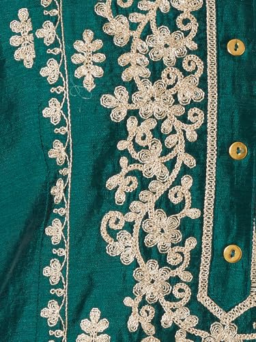 Max Women Embroidered A-line Kurta (Green_L)