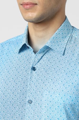 Peter England Men's Regular Fit Shirt (PESFWNUBL67115_Blue
