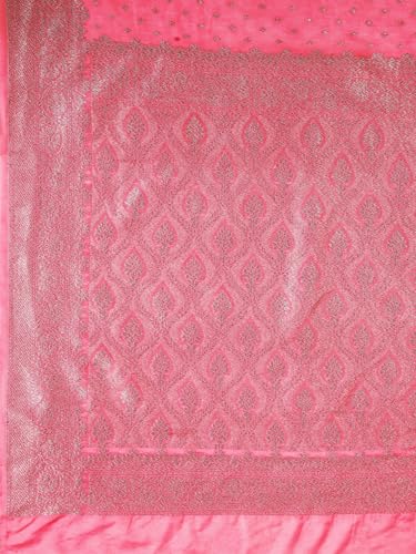 Kalyan Silks Black & Silver Buttas Pink Saree