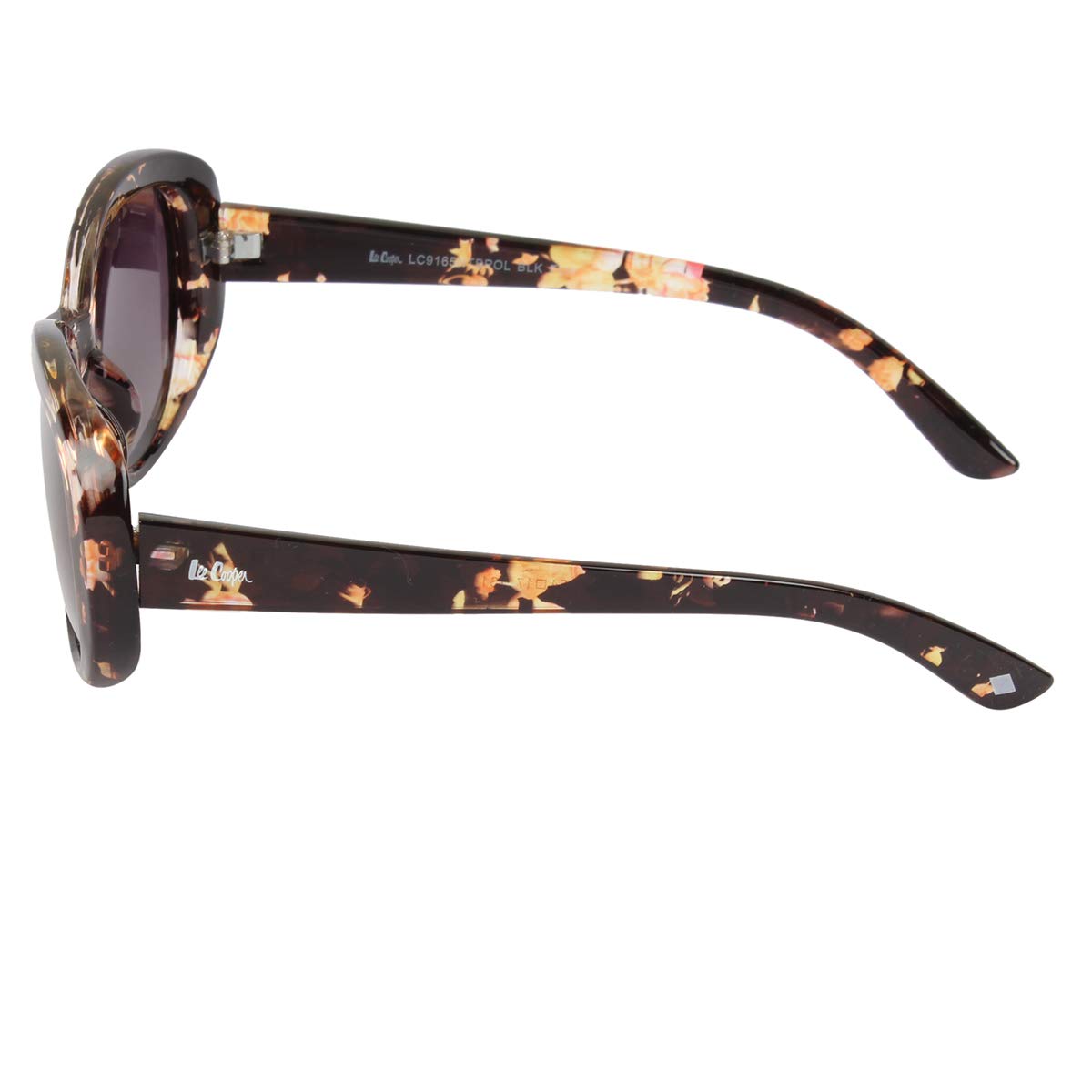 Lee Cooper Women's UV Protected Oval Full Rim Sunglasses (Black 1) (Lens Color - Grey) (Lens Size - 54*17*131 MM) (Pack Of 1) (LC9165NTBPOL BLKFLW)