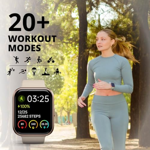 Spade & Co Health Smartwatch 3 - Health, Fitness & Activity Tracker with 10+ Day Battery Life, Alexa Built-in, Bluetooth Call, Sleep Monitor, Waterproof for iPhone & Android, Men & Women (Rose Gold)