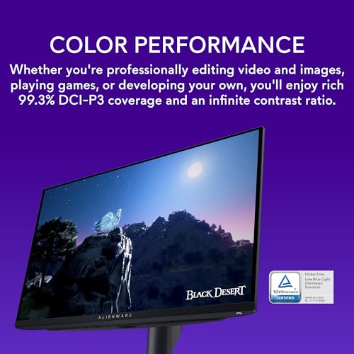 Alienware AW2725DF - OLED Gaming Monitor - 26.7" Quantom-Dot WQHD (2560 x 1440) 360Hz 0.03Ms Display, AMD FreeSync Premium Pro, HDMI/DP/USB 3.2 Gen1, Height/Tilt Adjustment