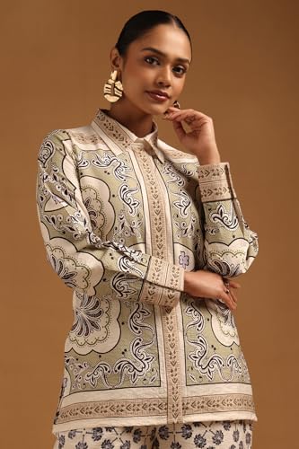 Soch Womens Cream Viscose Blend Ethnic Motifs Co-Ords Set
