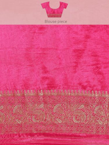 MOHEY Women's Rani Art Silk Embroidered Saree (Rani)