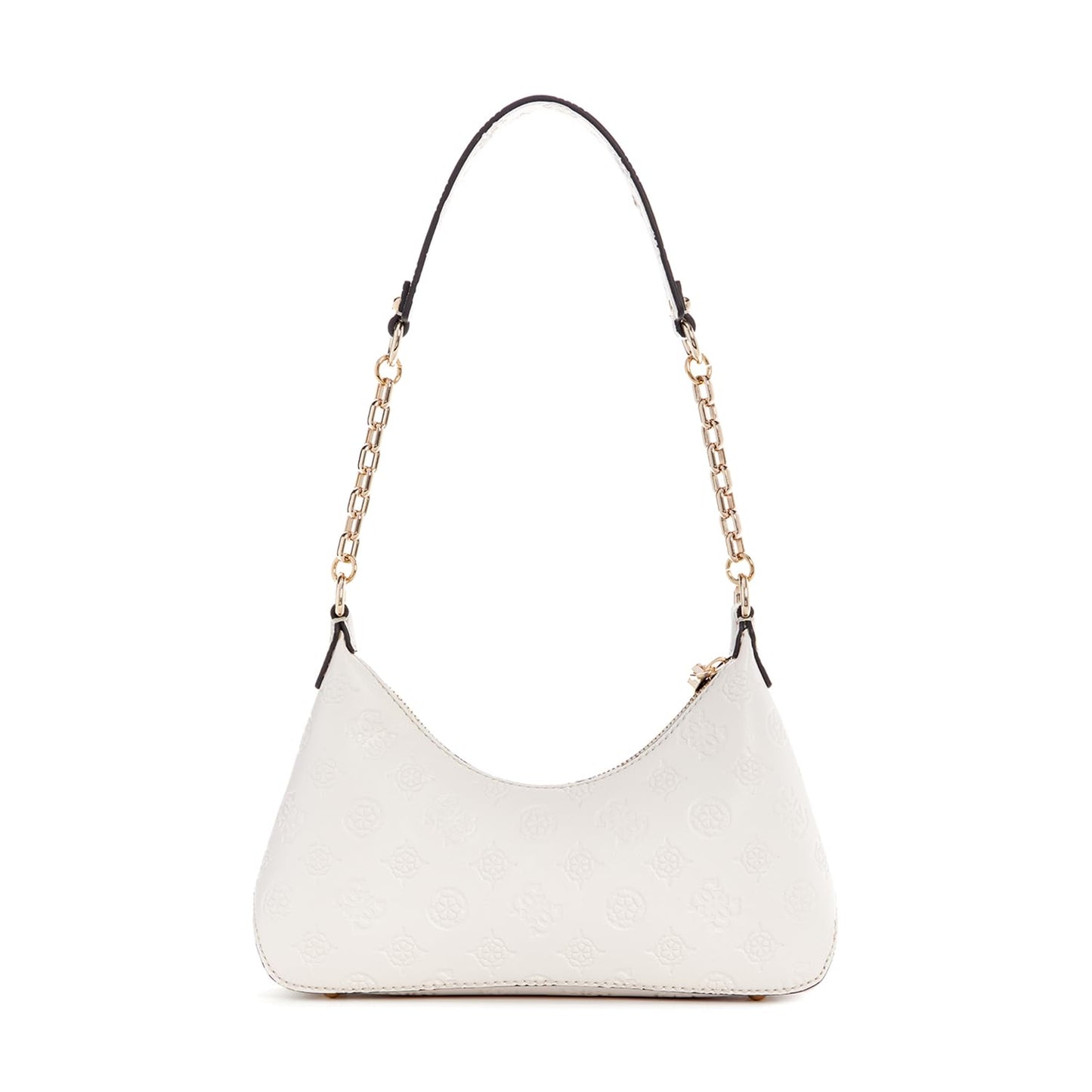 GUESS Off White Printed Gerty Top Zip Shoulder Bag