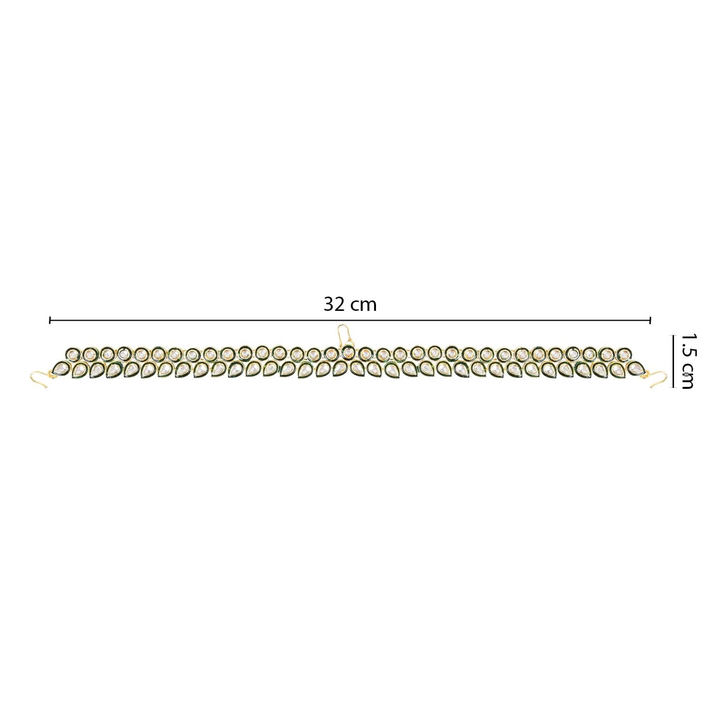 I Jewels Gold Plated Traditional Meenakari Kundan Handcrafted Sheeshphool Matha Patti Sheeshpatti For Women/Girls (T2113G)