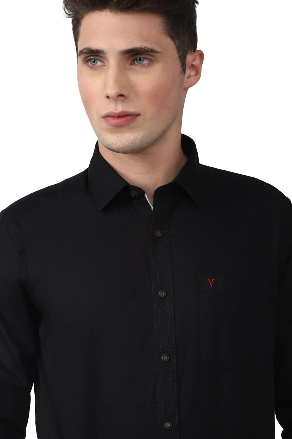 Van Heusen Sport Men's Slim Fit Shirt (VSSFWSLBZ44674_Black 40)