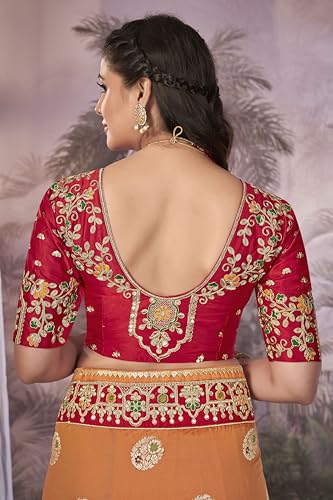 MANOHARI Banarasi Silk Woven Saree With Heavy Embroidery Blouse Piece_Mn1873-1 - Women, Yellow