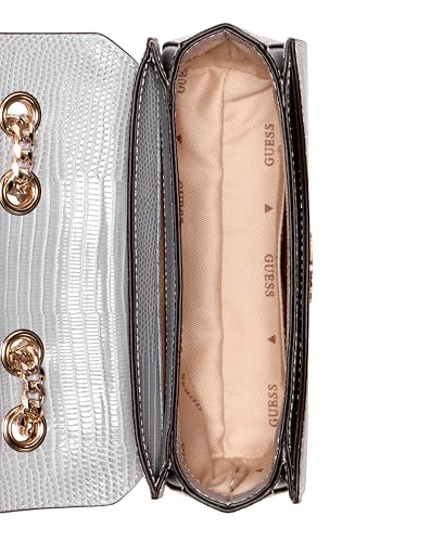 Guess Women Lavender Grey Textured Orlina Mini Crossbody Bag