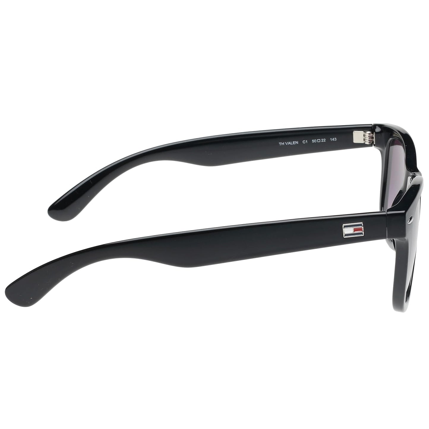 Tommy Hilfiger|Black Full Frame Square Sunglasses|100% UV Protected (Uv 400) Grey Gradient Faded Lens|Men's & Women's|Small|TH VALEN C1 50 S