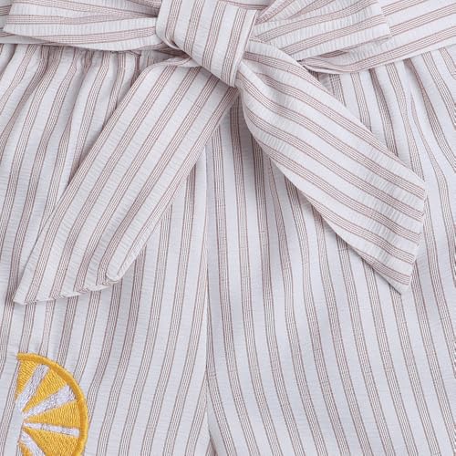 Hopscotch Girls Off-White Floral Embroidered Shorts for Ages (7-8 Years)