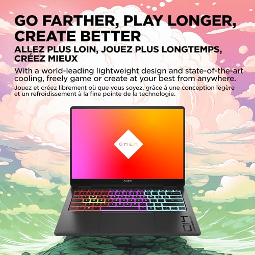 OMEN Transcend 14-in Gaming Laptop, 2.8K OLED display, 32GB RAM, 1TB SSD, Intel® Evo™ Edition platform powered by Intel® Core™ Ultra 9 185H, NVIDIA® GeForce RTX™ 4060 Laptop GPU (8 GB GDDR6 dedicated)