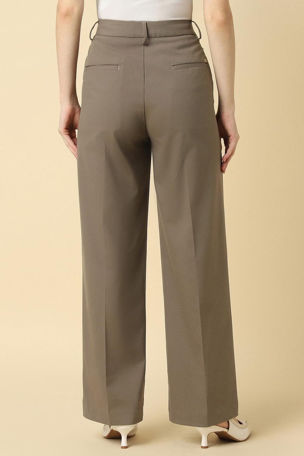 Allen Solly Women's Regular Casual Pants (AHTPWPZP982645_Brown