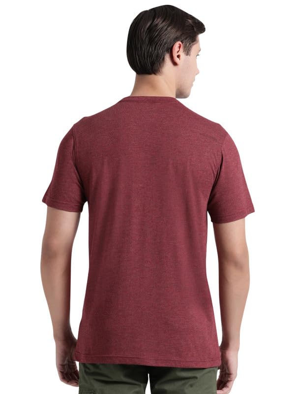 Wildcraft Stylish Men Polyester Kooltex Crewneck Graphic T-shirt - | Half Sleeve Regular Fit T-shirt for Mens (Wine, L)