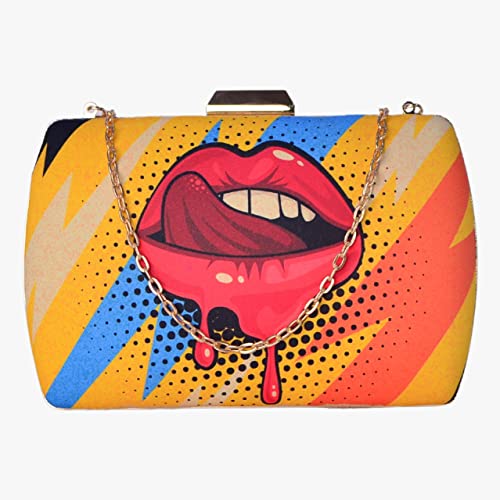 Artklim Bright Quirky Printed Clutch