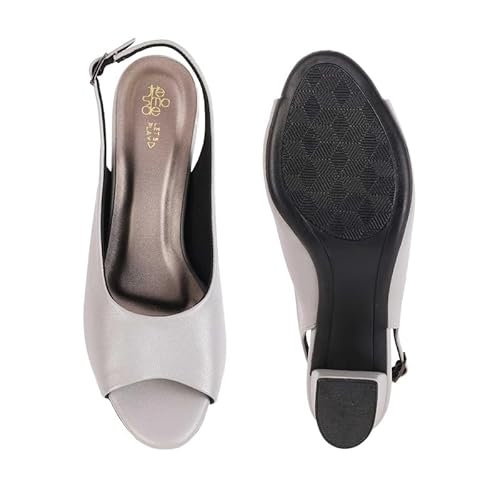 tresmode EDEE Grey Women's Block Heel Pumps in Size 4 UK / 37 EU
